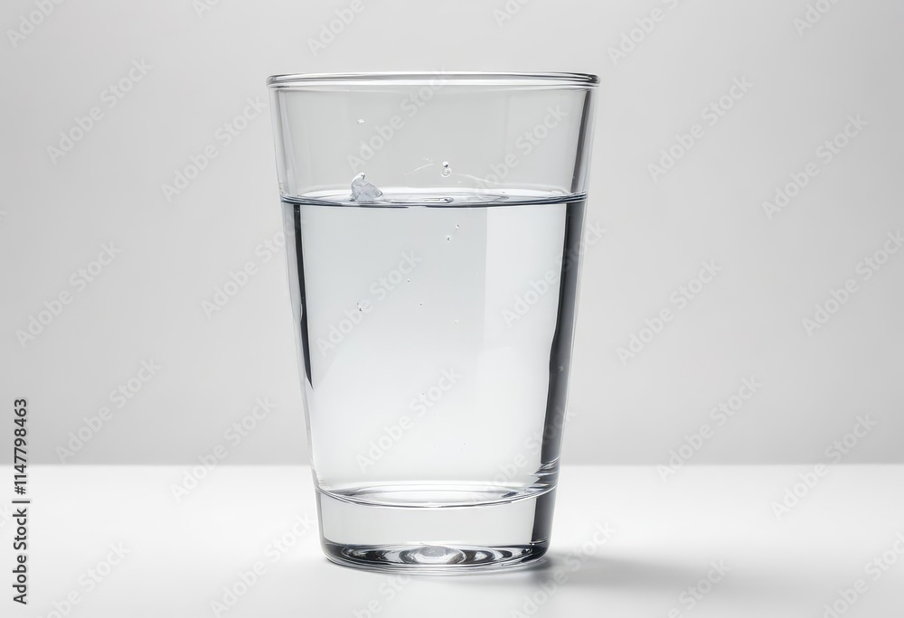 Clean drinking water in a glass or cup set against a white background. Clean drinking water in a glass or cup set against a white background.