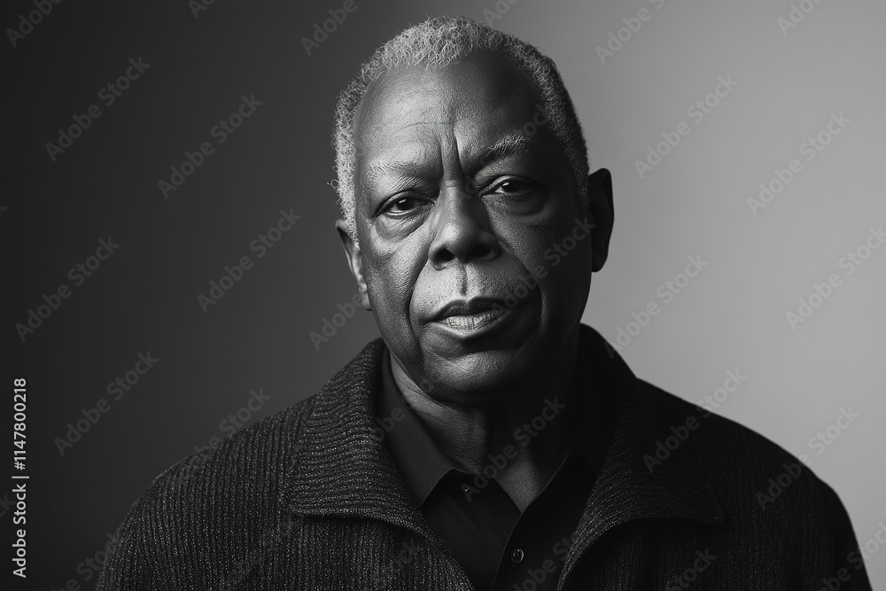 Portrait captures contemplative expression, highlighting wisdom Portrait captures contemplative expression, highlighting wisdom