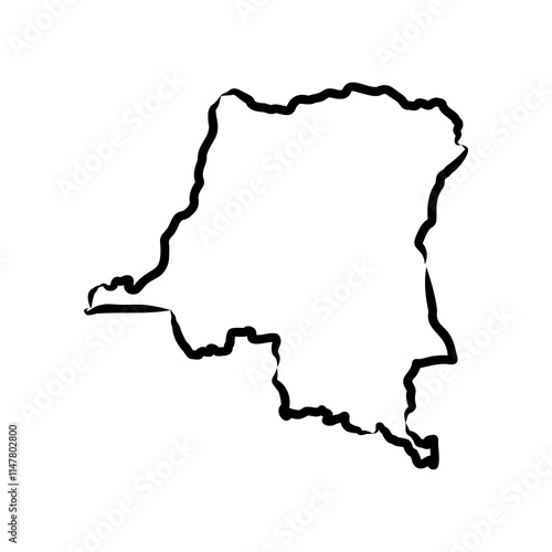 Democratic Republic of the Congo political map vector sketch illustration