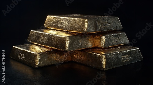Wallpaper Mural Stack of Gold Bullion Bricks with Refined Embossed Details Torontodigital.ca