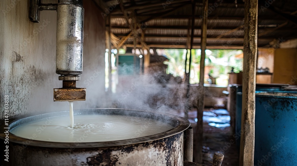 Traditional Dairy Production Process in Rural Workshop Environment Traditional Dairy Production Process in Rural Workshop Environment