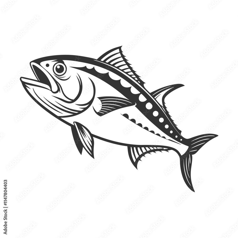 Fototapeta premium Chilipepper Rockfish Vector Art and Illustration