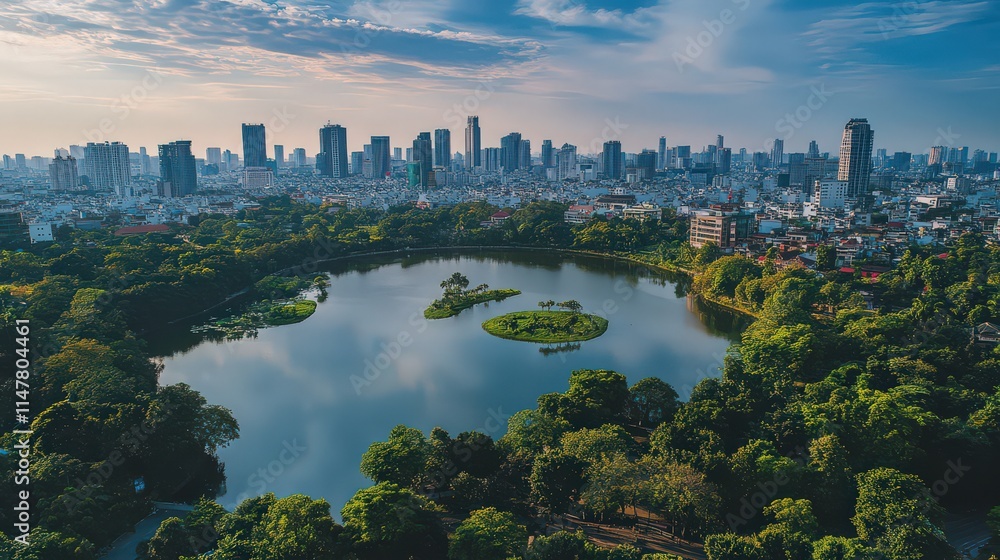 Fototapeta premium Conservationists lead initiatives for nature protection, creating campaigns to safeguard ecosystems from urbanization