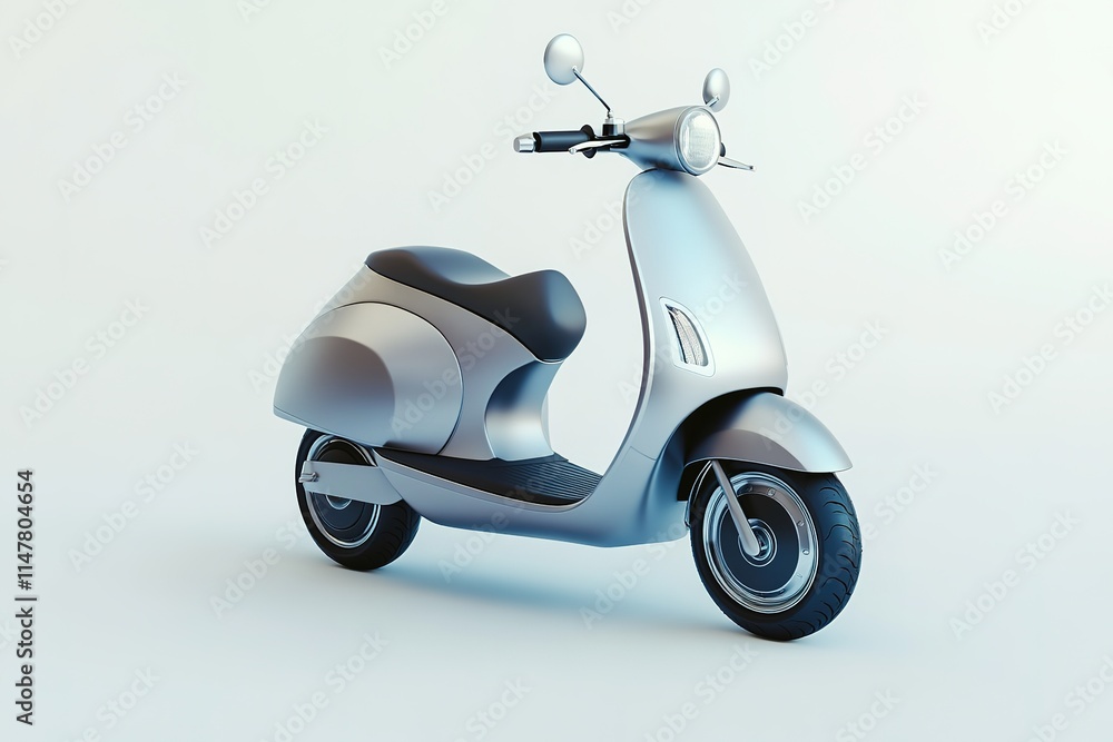 Sleek design showcases modern scooter with smooth curves and min Sleek design showcases modern scooter with smooth curves and min