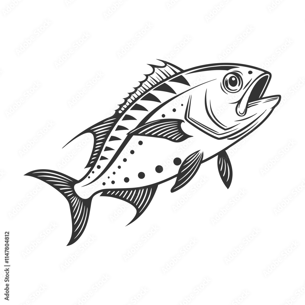 Fototapeta premium Chilipepper Rockfish Vector Art and Illustration