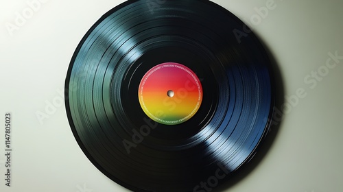 Wallpaper Mural Colorful vinyl record with striking label design, showcasing ret Torontodigital.ca