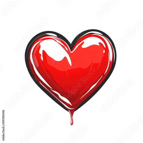 Obraz na płótnie Red icon of CPR isolated on a transparent background Minimalist flat icon, vector logo style sign clipart on a no background png w salonie