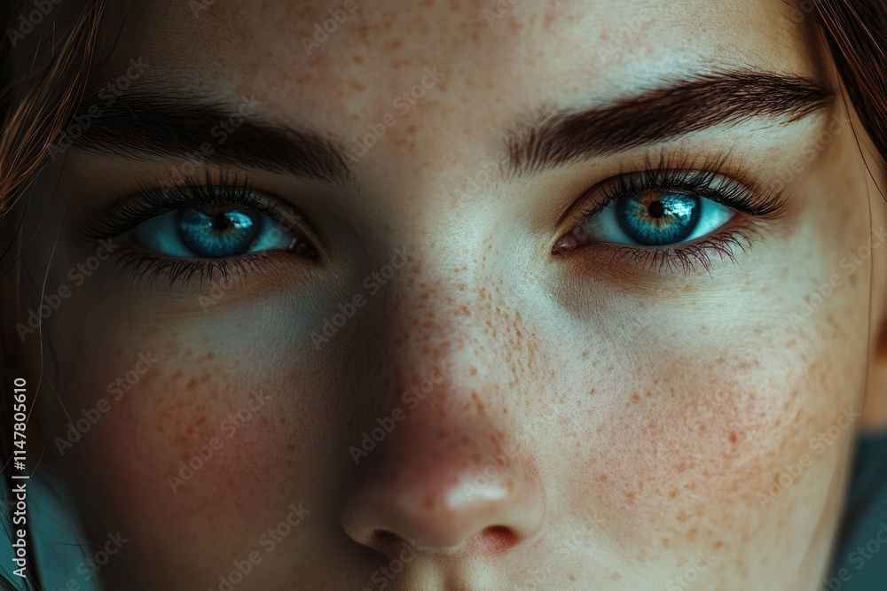 Fototapeta premium Portrait of a beautiful girl through lens
