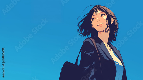 就職活動をする女性　AI