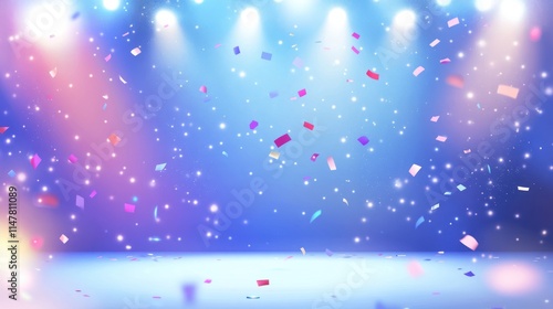 Festive Confetti Celebration Stage Background