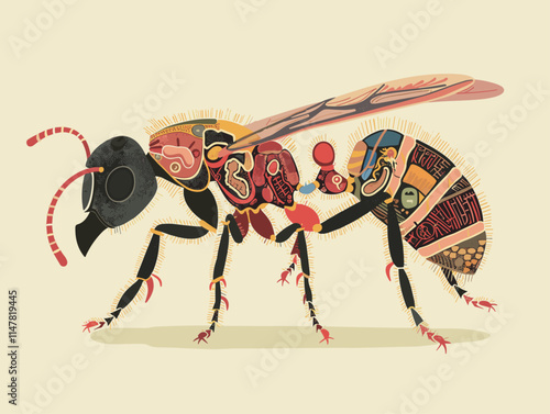 Internal World of the Tiny: Unveiling the Intricate Anatomy of an Ant Through a Magnified Lens