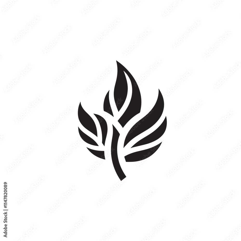 Abstract black leaf design.