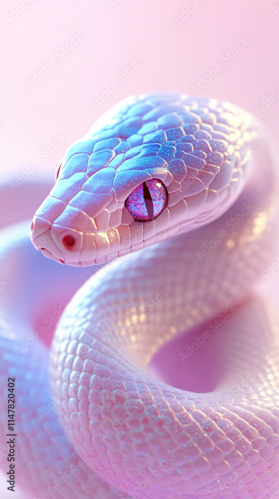 Fototapeta premium Glitter snake art illustration wallpaper
