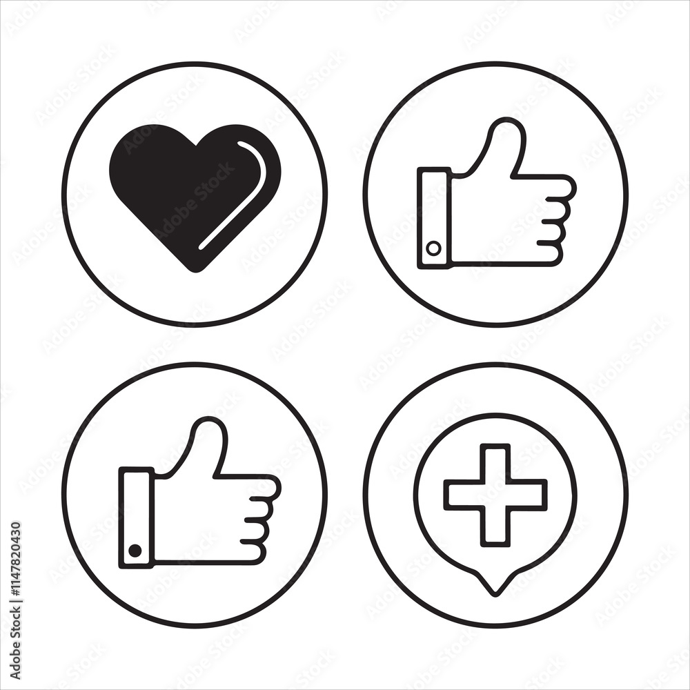 like icons vector editable eps 10 icons set on a white background like icons vector editable eps 10 icons set on a white background