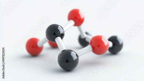 Simple 3D Model of Acetone Molecule with Carbonyl Group photo