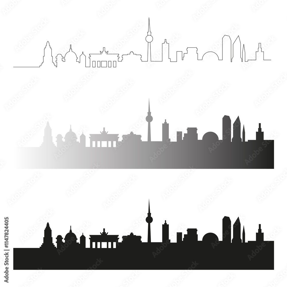Fototapeta premium Berlin Skyline Vektor