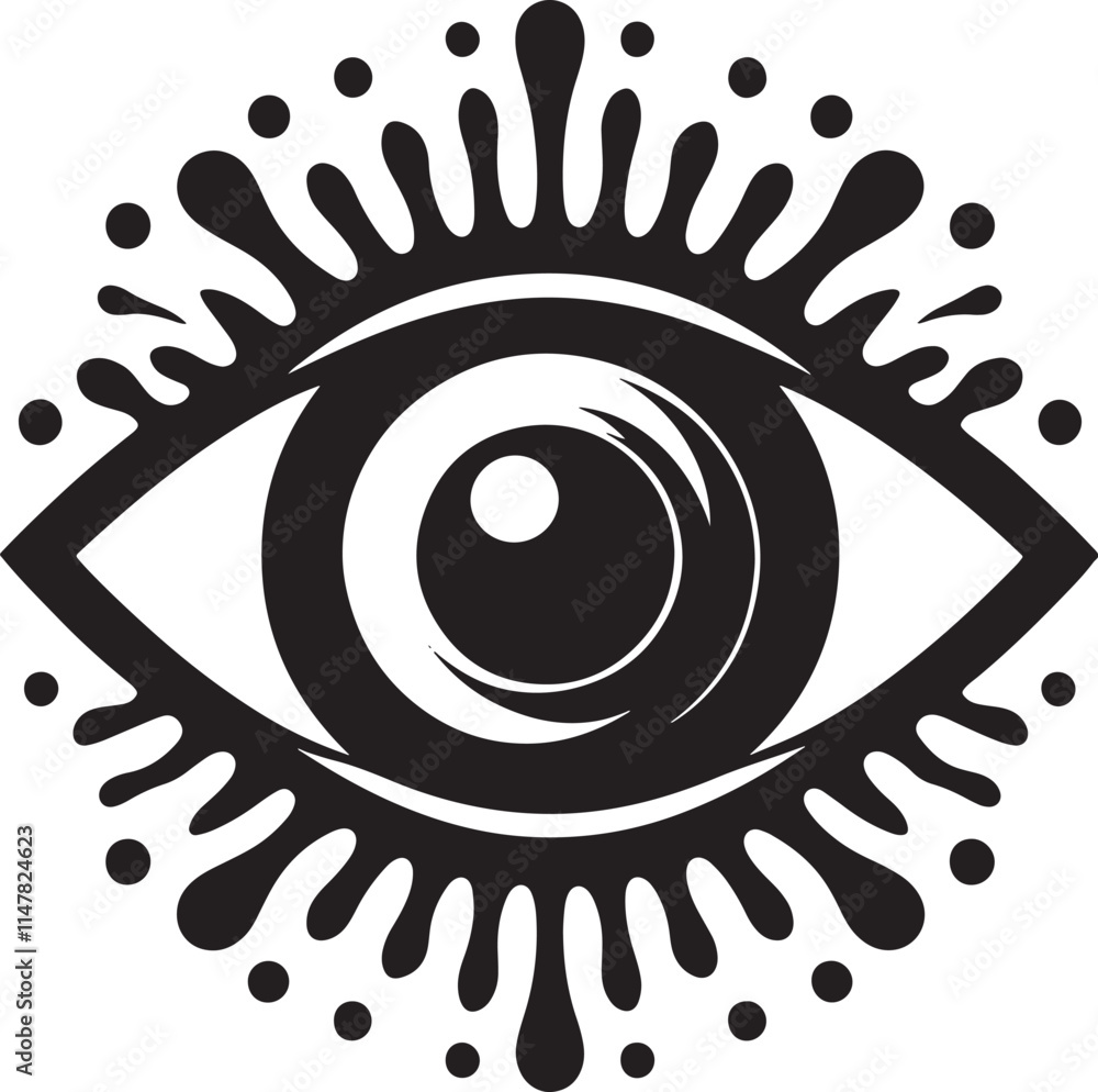 Abstract eye with sunburst design. Abstract eye with sunburst design.