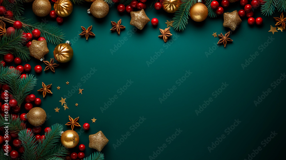christmas background with christmas tree decorations christmas background with christmas tree decorations