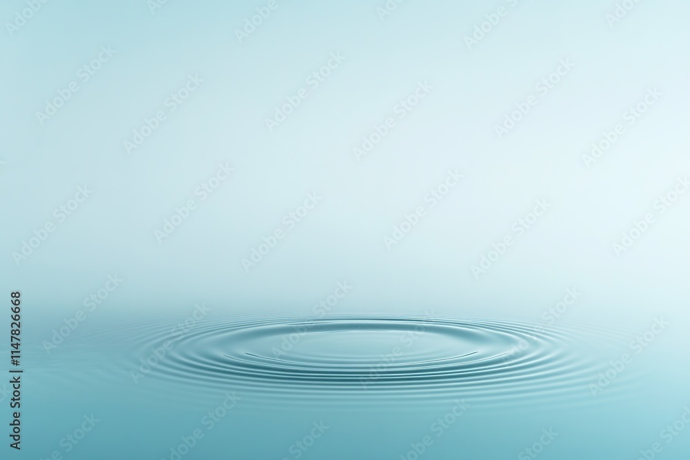circular ripple on surface of water frozen in time displayed on gradient blue backdrop circular ripple on surface of water frozen in time displayed on gradient blue backdrop