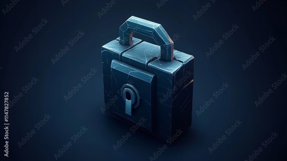 An image of a digital lock with luminous blue lights on a black backdrop representing ideas of online protection 3D Model An image of a digital lock with luminous blue lights on a black backdrop representing ideas of online protection 3D Model
