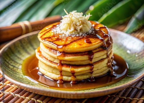 Delicious Serabi Surabi: Indonesian Coconut Milk Pancake with Palm Sugar Sauce Recipe photo