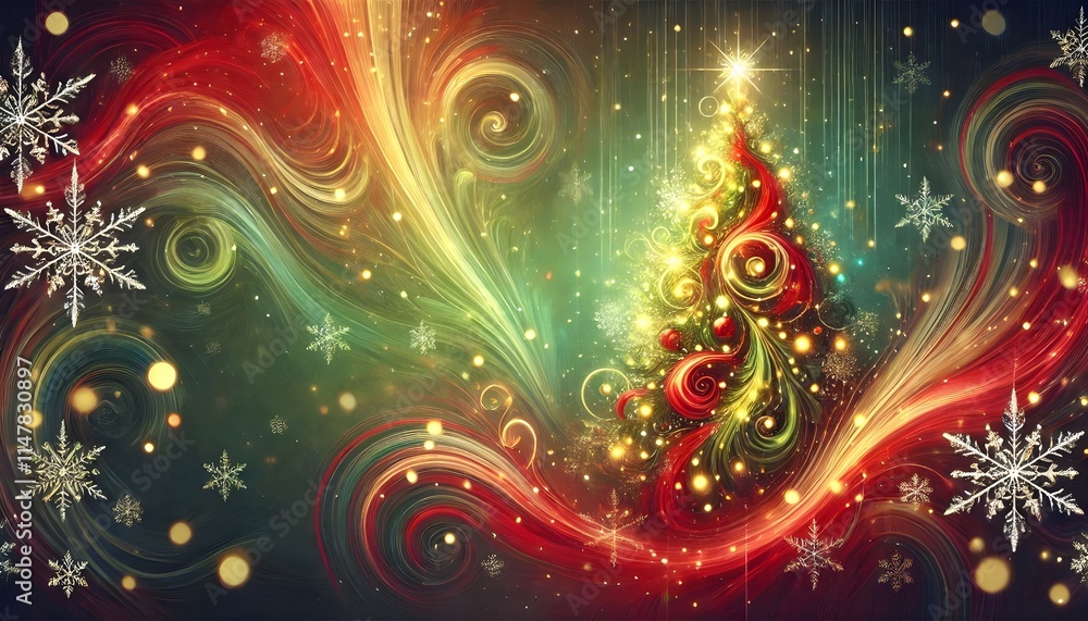 A Abstract Christmas banner or greeting card background with Christmas Tree Light; A Abstract Christmas banner or greeting card background with Christmas Tree Light;