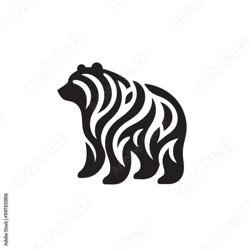 Abstract stylized bear silhouette.