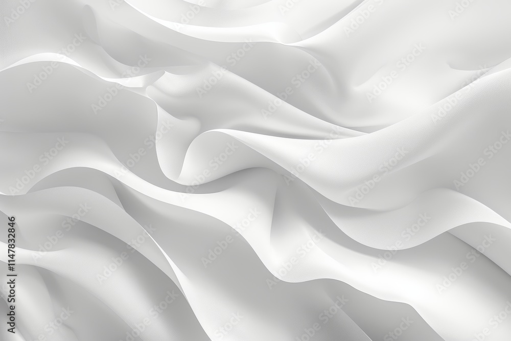 Abstract white fabric with smooth flowing folds. Abstract white fabric with smooth flowing folds.