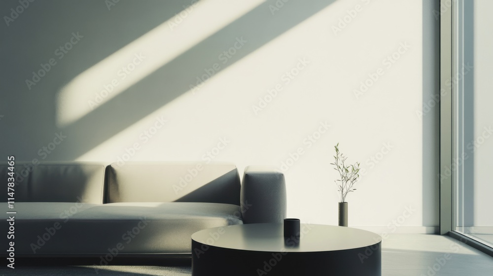 Minimalist modern lounge with clean, open design. Featuring sleek lines and subtle hues Minimalist modern lounge with clean, open design. Featuring sleek lines and subtle hues