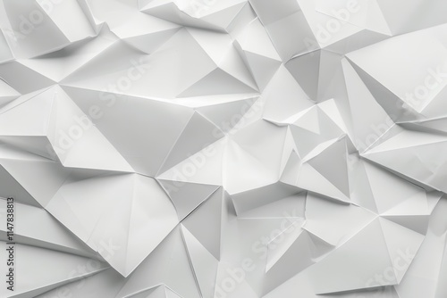Abstract white geometric background with triangles.