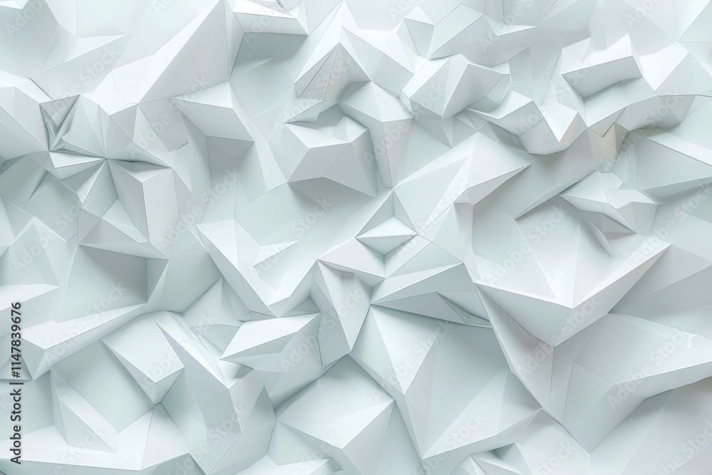 Fototapeta premium Abstract white geometric low-poly background.