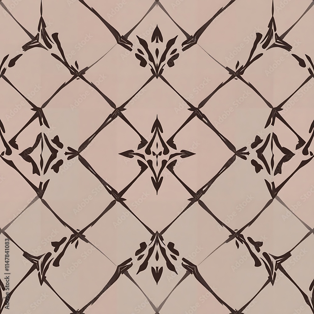 Naklejka premium Elegant Diamond Pattern Brown and Beige Texture 