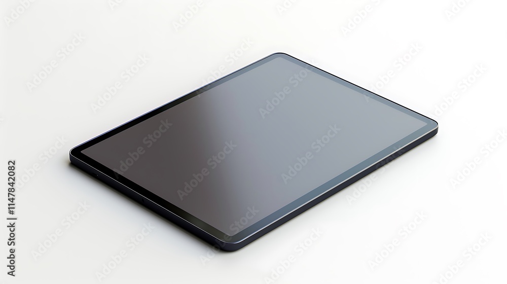 A sleek, modern tablet with a thin bezel, isolated on a white background. A sleek, modern tablet with a thin bezel, isolated on a white background.