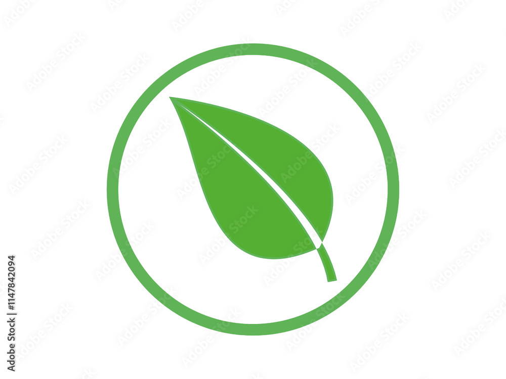 Green leaf organics eco logo transparent background