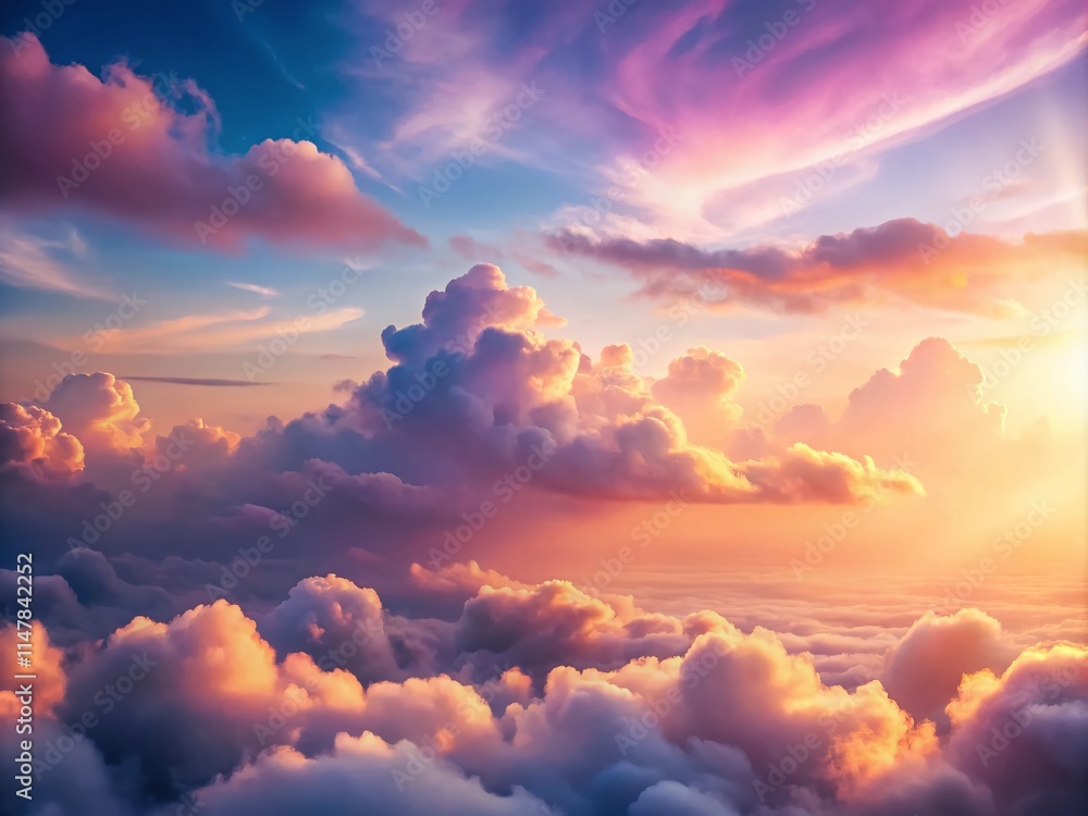 Dreamy Pink Sunrise Clouds, Tilt-Shift Sky, Soft Pastel Colors, Serene Landscape Photography Dreamy Pink Sunrise Clouds, Tilt-Shift Sky, Soft Pastel Colors, Serene Landscape Photography