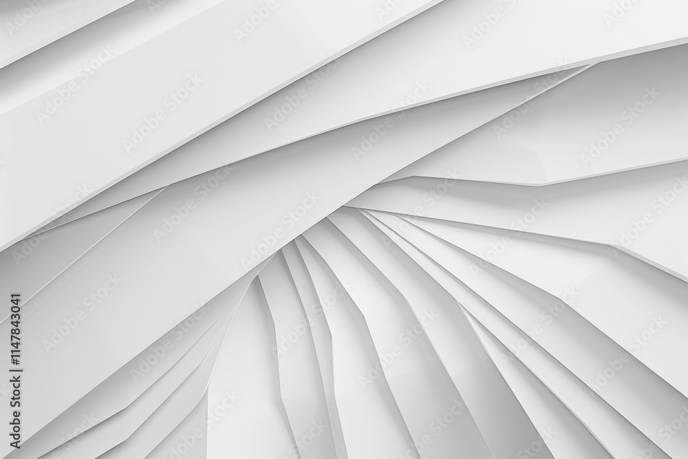 Abstract white geometric shapes, layered design. Abstract white geometric shapes, layered design.