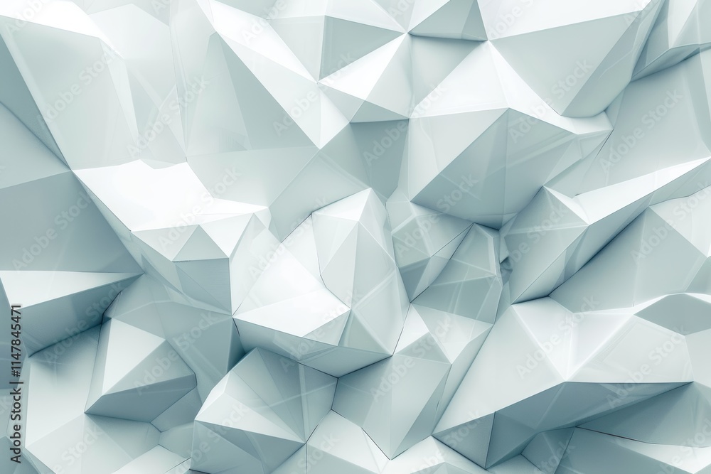 Obraz premium Abstract white low poly background with geometric shapes.