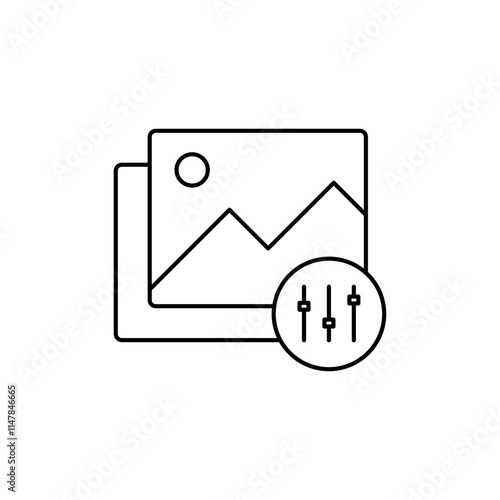 
Filter Outline icon Symbol for photo processing, showing effects.