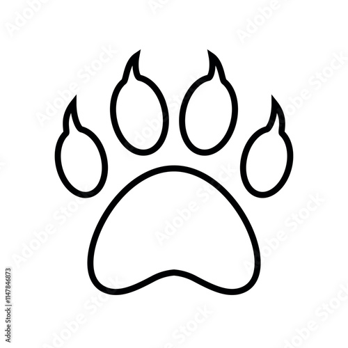 paw print sign symbol flat vector icon