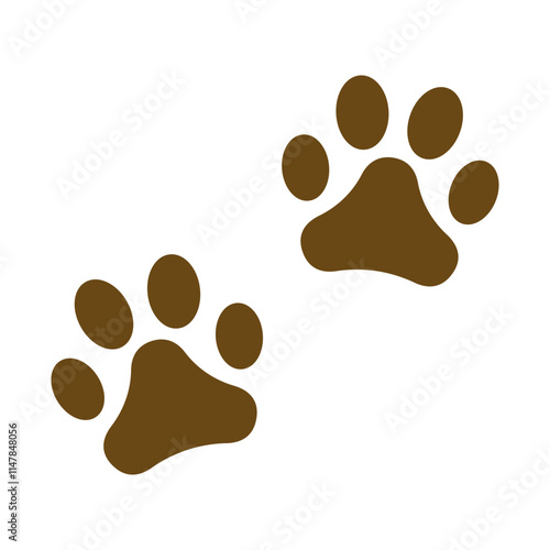 paw print sign symbol flat vector icon