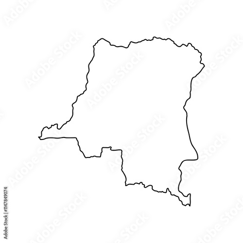 Democratic Republic of the Congo political map vector sketch illustration