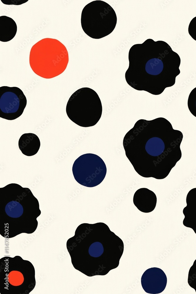 Fototapeta premium Bold Polka Dot Floral Pattern with Vibrant Colors