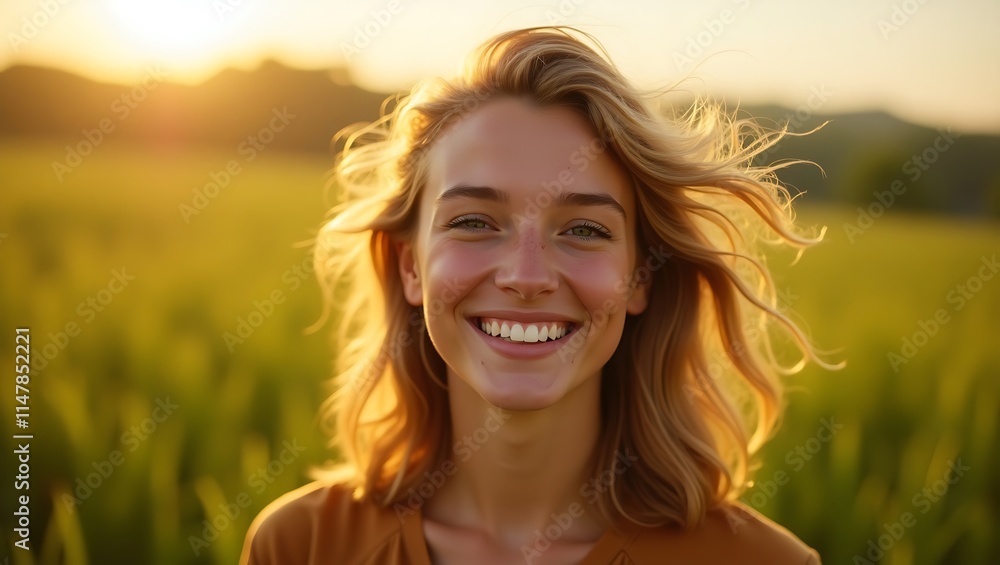 portrait of a woman in field