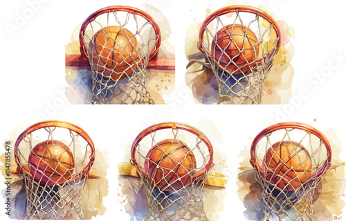 basket ball hoop watercolor clipart