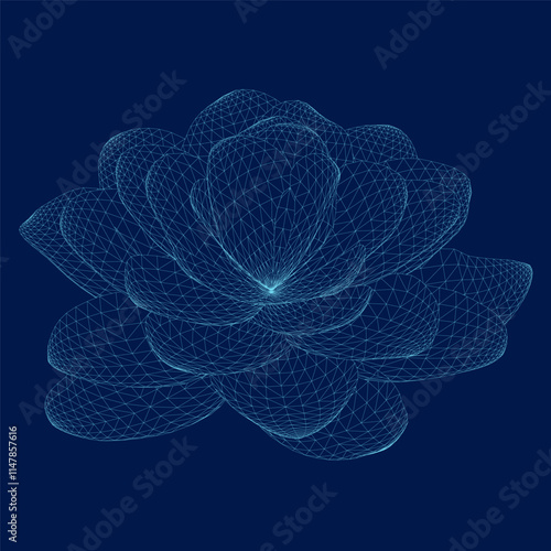 flower wireframe art isolated vector illustration
