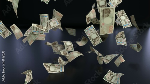 天から降ってくる一万円札