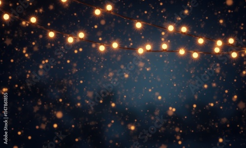 Warm glowing lights in a night sky