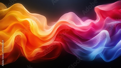 Wallpaper Mural Abstract colorful waves, flowing fabric. Torontodigital.ca