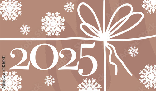 happy new year and christmas background in trendy coffee colours, vector illustration