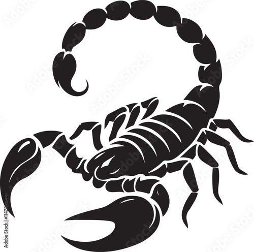 Aggressive Scorpion Silhouette Vector Illustration